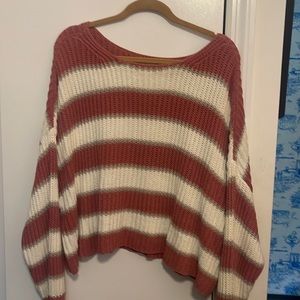 American Eagle Size XL Striped Cropped Sweater